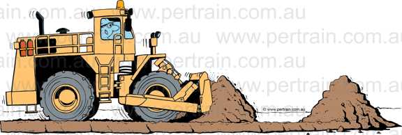 Slot dozing 1 tyre dozer