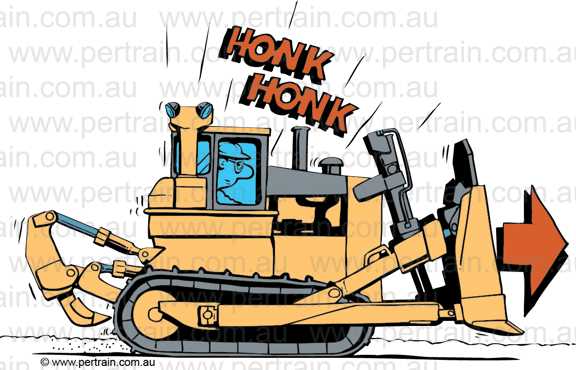 Dozer two honks forward