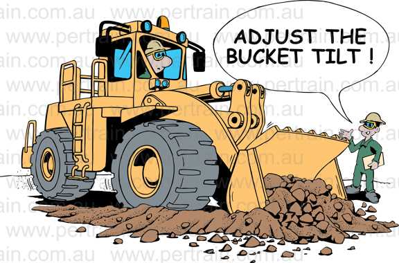 Adjust the bucket tilt!