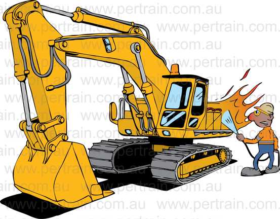 Fire three excavator