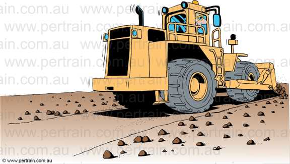 Clean up road tyre dozer