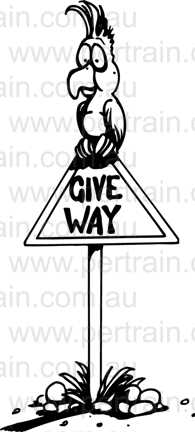 Bird on Give way sign