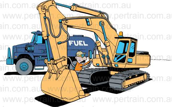 Excavator refueling