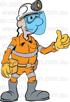 Miner with ppe face sheild