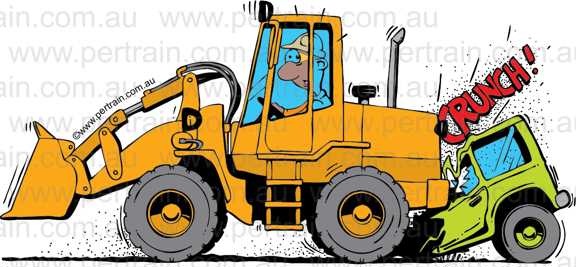 Reverse into car front end loader