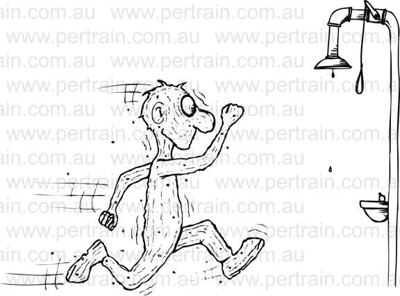 Running to shower