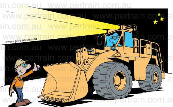 Lights ok night front end loader