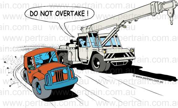 Do not overtake crane