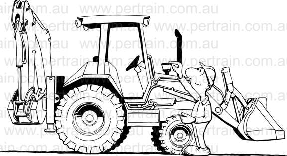 Walkaround backhoe cleaner