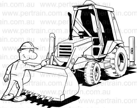 Walkaround backhoe front tilt act