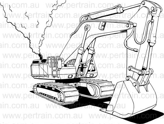 Excavator white smoke