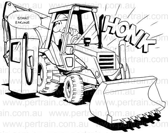 Restart honk backhoe