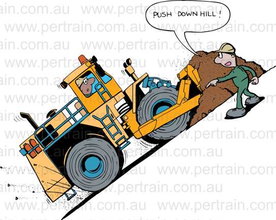 Push downhill tyre dozer