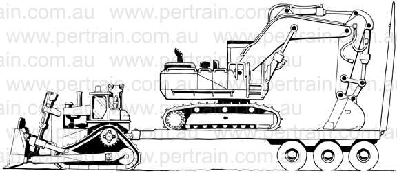 Dozer towing excavator