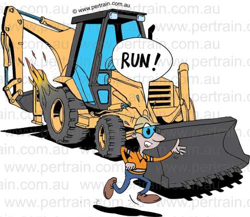 Tyre fire backhoe