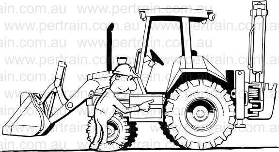 Walkaround backhoe s battery area