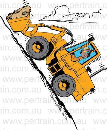 Front end loader downhill