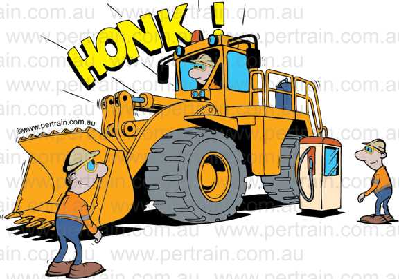 Honk then start front end loader