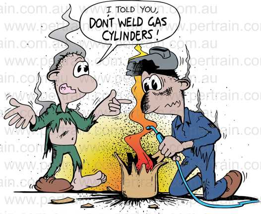 I told you, don't weld gas cylinders