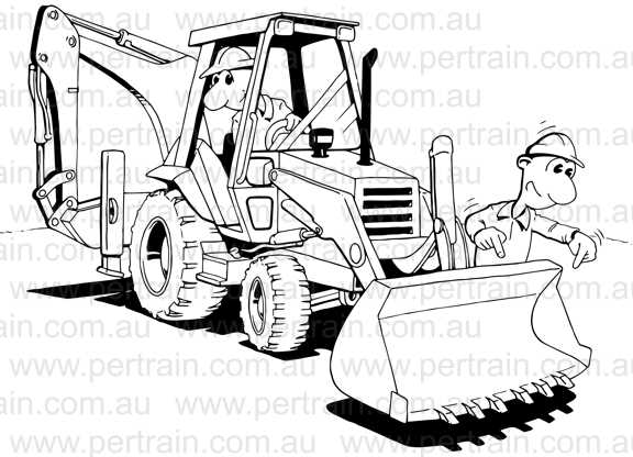 Showing bucket backhoe