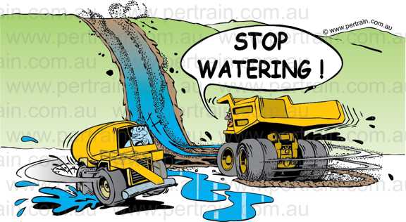 Stop watering water truck 773b