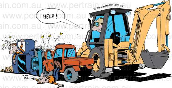 Help for accident backhoe