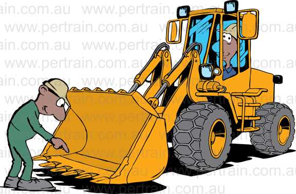 Front end loader inspect bucket teeth