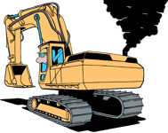 Excavator black smoke