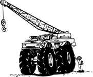 Crane with big tyres