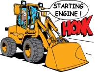 Starting engine front end loader