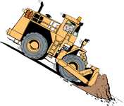 Down hill dozing 2 tyre dozer