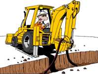 Dig up cable backhoe