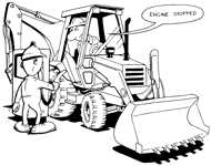 Engine stopped ref backhoe