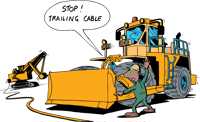 Stop trailing cab tyre dozer