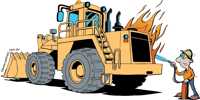 On fire 4 front end loader