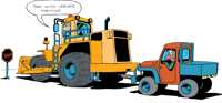 Tow with large tyre dozer