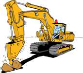 Work on level excavator