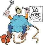Use air hose clips