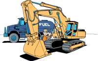 Excavator refueling