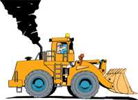 Front end loader black smoke