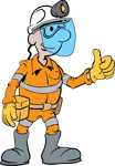 Miner with ppe face sheild
