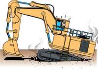 Bogged excavator