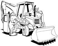 Visual contact backhoe