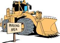 Parking spot front end loader