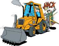 Backhoe hit worker