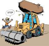 Backhoe wrong use