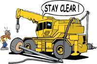 Stay clear p&h crane