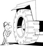 Inspect front tyre 99 haul truck