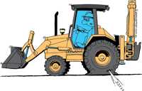 Flat tyre backhoe