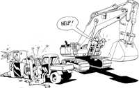 Report accident excavator